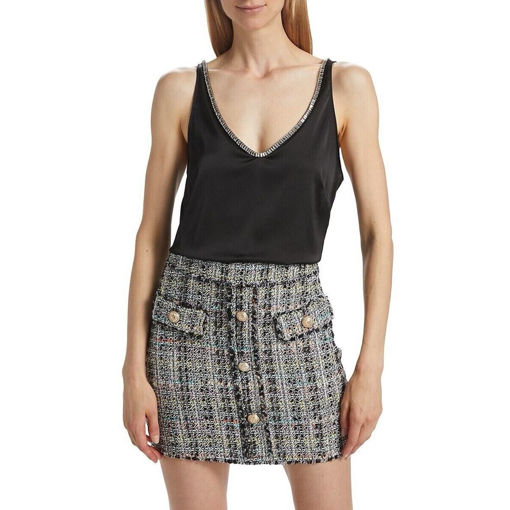 Generation‎ Love Marian Crystal Trim Tank Top Camisole Sleeveless Black XL NEW